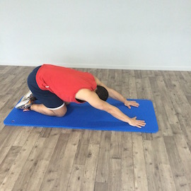 Estiramiento Lumbar Cuadrupedia, paso 10