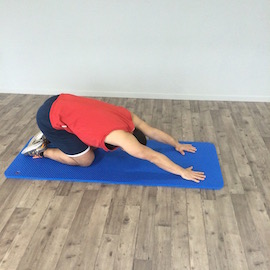 Estiramiento Lumbar Cuadrupedia, paso 13