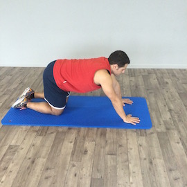 Estiramiento Lumbar Cuadrupedia, paso 3