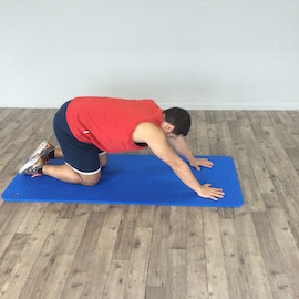 Estiramiento Lumbar Cuadrupedia, paso 7