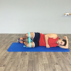 Abducción Cadera Con Gomas (Rodilla En Flexión), paso 2