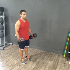 Curl Biceps Con Mancuernas Simultaneo En Bipedestación, paso 3