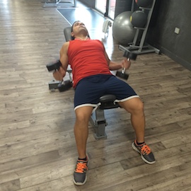 Curl Biceps Simultaneo Banco Inclinado, paso 13